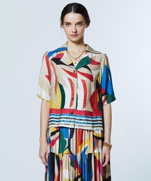 DOUBLE STANDARD CLOTHING（ダブルスタンダードクロージング）の「レーヨンエット カラフルシャツ（シャツ/ブラウス・レディース・マルチ・38/36）」の2枚目の写真