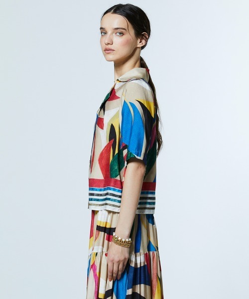 DOUBLE STANDARD CLOTHING（ダブルスタンダードクロージング）の「レーヨンエット カラフルシャツ（シャツ/ブラウス・レディース・マルチ・38/36）」の3枚目の写真