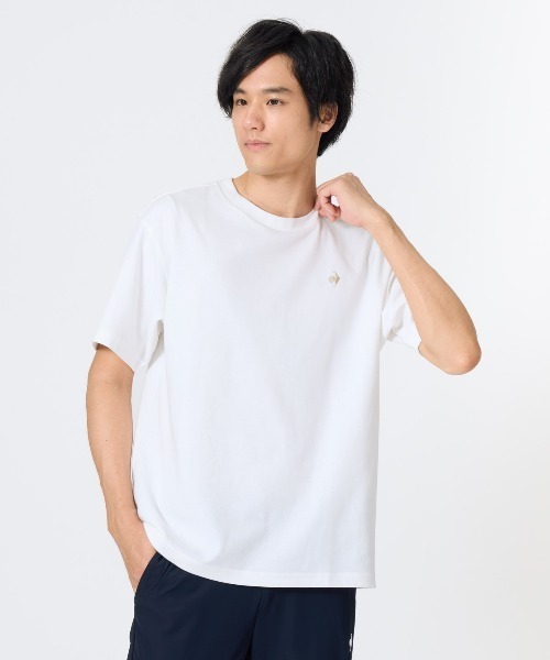 le coq sportif(ルコックスポルティフ)の「【le coq sportif/ルコック】接触冷感バックプリント半袖Tシャツ 接触冷感/吸汗(Tシャツ/カットソー・メンズ・ブルー/ホワイト/ネイビー・L/XL/M)」の1枚目の写真