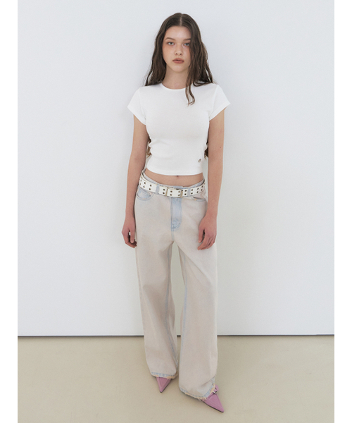 ETMON（エトモン）の「Pink Washed Denim Pants Pink Blue（デニムパンツ・レディース・その他・S/M）」の3枚目の写真