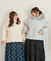 Louiosy（ルオシー）の「【大きいサイズ】チャーム付き取り外しフードファー中綿ジャケット（ダウンジャケット/コート）」