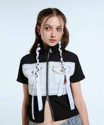 LARTIGENT（ラーティゼン）の「L11 LINEN POCKET ZIP-UP(BLACK)（その他アウター）」