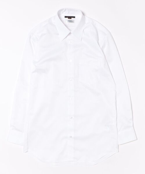 m.f.editorial（エムエフエディトリアル）の「【綿100% ノンアイロン】m.f.エディトリアル メンズ レギュラーカラー ビジネスドレス長袖シャツ（シャツ/ブラウス・メンズ・ホワイト・首回り39cm-裄丈84cm/首回り41cm-裄丈82cm/首回り41cm-裄丈86cm/首回り43cm-裄丈82cm/首回り43cm-裄丈86cm/首回り45cm-裄丈86cm/首回り37cm-裄丈80cm/首回り39cm-裄丈80cm）」の2枚目の写真