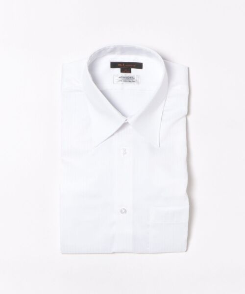 m.f.editorial（エムエフエディトリアル）の「【綿100% ノンアイロン】m.f.エディトリアル メンズ レギュラーカラー ビジネスドレス長袖シャツ（シャツ/ブラウス・メンズ・ホワイト・首回り39cm-裄丈84cm/首回り41cm-裄丈82cm/首回り41cm-裄丈86cm/首回り43cm-裄丈82cm/首回り43cm-裄丈86cm/首回り45cm-裄丈86cm/首回り37cm-裄丈80cm/首回り39cm-裄丈80cm）」の4枚目の写真