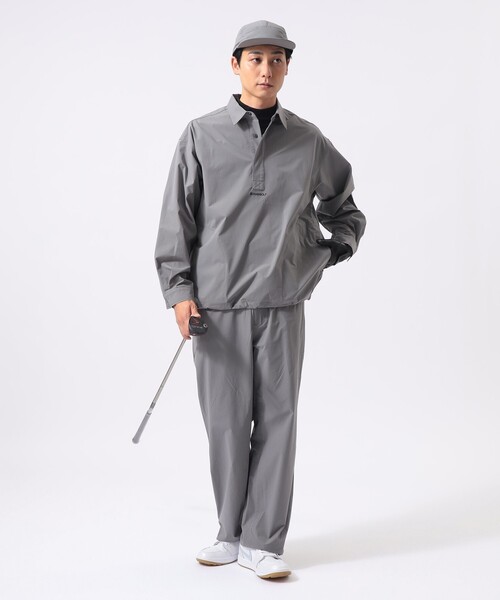 BEAMS GOLF（ビームスゴルフ）の「ORANGE LABEL / 4WAYストレッチ テック プルオーバーシャツ（撥水）（ポロシャツ・メンズ・ブラック/グレー・MEDIUM/LARGE/X-LARGE/SMALL）」の4枚目の写真