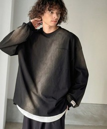 Java（ジャバ）の「《JaVaジャバコラボ》垢抜け!大人のストリートstyleを作る。綿100%スプレーダイオーバーサイズTシャツ(長袖)（Tシャツ/カットソー）」