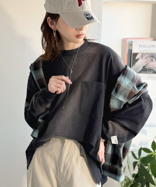 Java(ジャバ)の「《JaVaジャバコラボ》垢抜け!大人のストリートstyleを作る。綿100%スプレーダイオーバーサイズTシャツ(長袖)(Tシャツ/カットソー・メンズ・ライトブルー/ブラック/パープル/ブラウン・LARGE/MEDIUM/X-LARGE)」の6枚目の写真