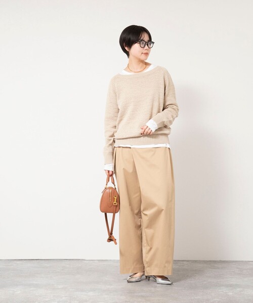 Rie Miller(リエミラー)の「《手洗い可能》ボートネックプルオーバーテープヤーン(ニット/セーター・レディース・ベージュ/ホワイト/ライトブルー/ブラック・38)」の20枚目の写真