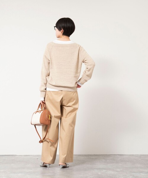 Rie Miller(リエミラー)の「《手洗い可能》ボートネックプルオーバーテープヤーン(ニット/セーター・レディース・ベージュ/ホワイト/ライトブルー/ブラック・38)」の22枚目の写真