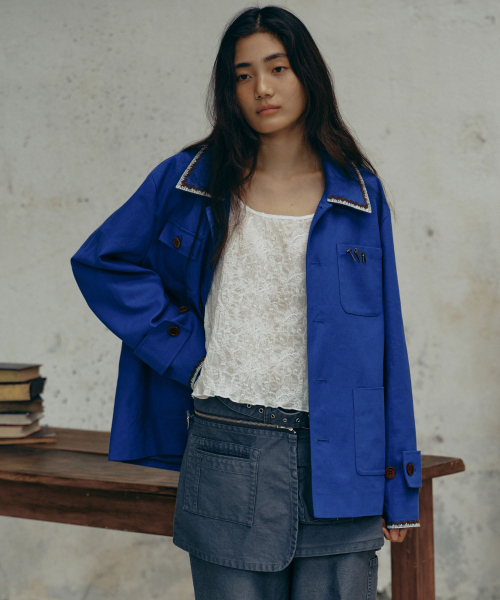FRITUR(フリーター)の「Embroidery Work Jacket Blue_F243JK02(ナイロンジャケット・レディース・ブルー・S/M/L)」の4枚目の写真