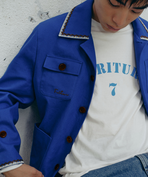 FRITUR(フリーター)の「Embroidery Work Jacket Blue_F243JK02(ナイロンジャケット・レディース・ブルー・S/M/L)」の5枚目の写真