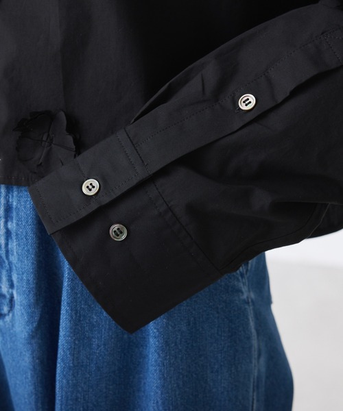 PROVOKE (プロヴォーク)の「PROVOKE別注/フラワーモチーフシャツ(シャツ/ブラウス・レディース・サックスブルー/ブラック・FREE)」の15枚目の写真
