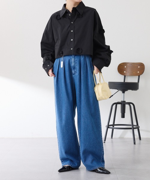 PROVOKE (プロヴォーク)の「PROVOKE別注/フラワーモチーフシャツ(シャツ/ブラウス・レディース・サックスブルー/ブラック・FREE)」の21枚目の写真