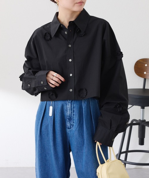 PROVOKE (プロヴォーク)の「PROVOKE別注/フラワーモチーフシャツ(シャツ/ブラウス・レディース・サックスブルー/ブラック・FREE)」の22枚目の写真