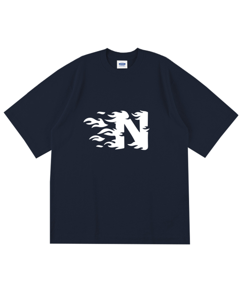 NTET(エンティーイーティー)の「エンフレイムロゴオーバーサイズ半袖Tシャツネイビー(Tシャツ/カットソー・メンズ・その他・S/M/L/XL)」の1枚目の写真