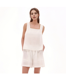 Square neck Sleeveless Top _White
