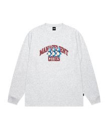 ATHLETIC BEAR LONG SLV TEE light heather gray