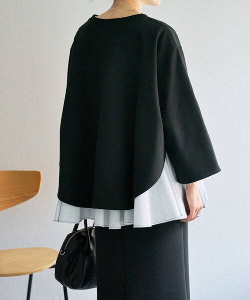 BEARDSLEY（ビアズリー）の「フレアコンビトレーナー（Tシャツ/カットソー・レディース・ブラック/アイボリー・FREE）」の15枚目の写真