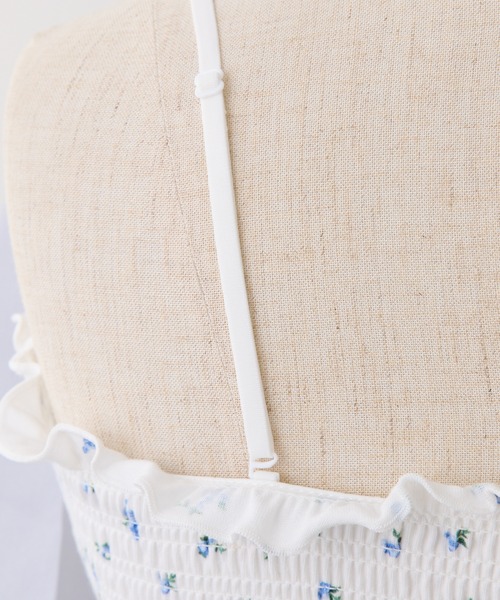 one after another NICE CLAUP(ワンアフターアナザーナイスクラップ)の「リボン取り外し可/シャーリングビスチェ(Tシャツ/カットソー・レディース・ホワイト×ブルー/ホワイト×ホワイト/ピンク系その他/チャコールグレー×ブラック・FREE)」の17枚目の写真