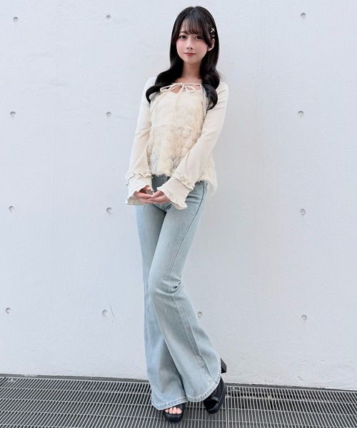 NOMAE（ノーマエ）の「ローズペプラムキャミ（シャツ/ブラウス・レディース・アイボリー/ブラック/ピンク・FREE）」の8枚目の写真