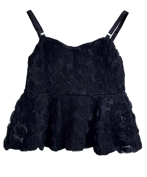 NOMAE（ノーマエ）の「ローズペプラムキャミ（シャツ/ブラウス・レディース・ピンク/アイボリー/ブラック・FREE）」の4枚目の写真