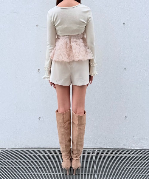 NOMAE（ノーマエ）の「ローズペプラムキャミ（シャツ/ブラウス・レディース・ピンク/アイボリー/ブラック・FREE）」の16枚目の写真