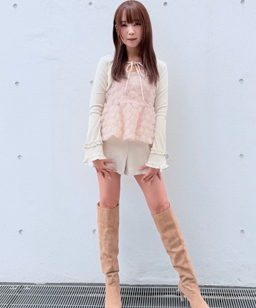 NOMAE（ノーマエ）の「ローズペプラムキャミ（シャツ/ブラウス・レディース・ピンク/アイボリー/ブラック・FREE）」の19枚目の写真