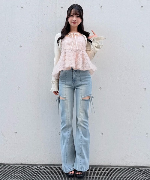 NOMAE（ノーマエ）の「ローズペプラムキャミ（シャツ/ブラウス・レディース・ピンク/アイボリー/ブラック・FREE）」の11枚目の写真