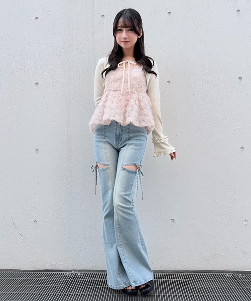 NOMAE（ノーマエ）の「ローズペプラムキャミ（シャツ/ブラウス・レディース・ピンク/アイボリー/ブラック・FREE）」の10枚目の写真