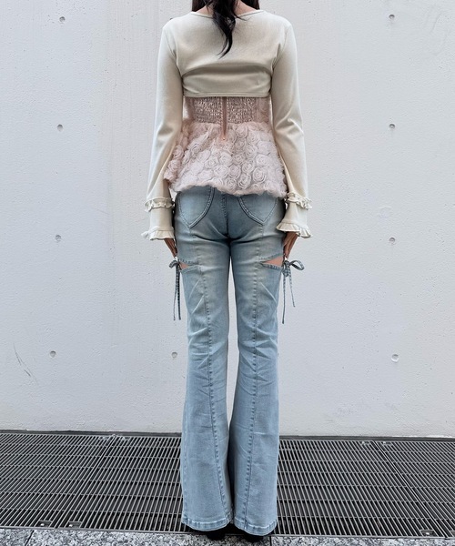 NOMAE（ノーマエ）の「ローズペプラムキャミ（シャツ/ブラウス・レディース・ピンク/アイボリー/ブラック・FREE）」の7枚目の写真