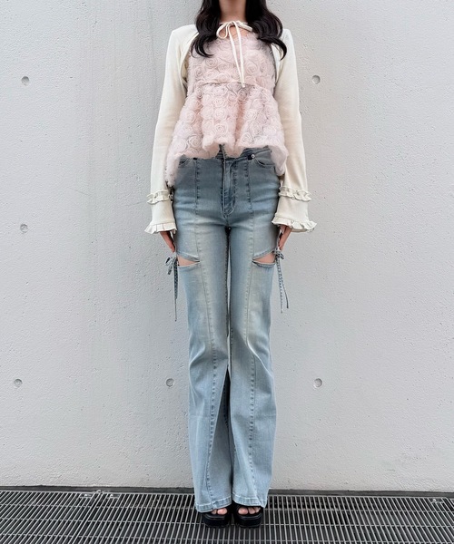 NOMAE（ノーマエ）の「ローズペプラムキャミ（シャツ/ブラウス・レディース・ピンク/アイボリー/ブラック・FREE）」の9枚目の写真