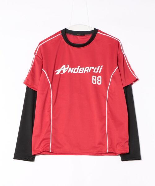 Ritzy(リッツィー)の「Y2Kロゴデザイン フェイクレイヤードロングTシャツ(Tシャツ/カットソー・レディース・ホワイト/レッド・M/L)」の17枚目の写真