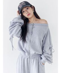 CALNAMUR | フロントジップオフショルスウェット(スウェット)