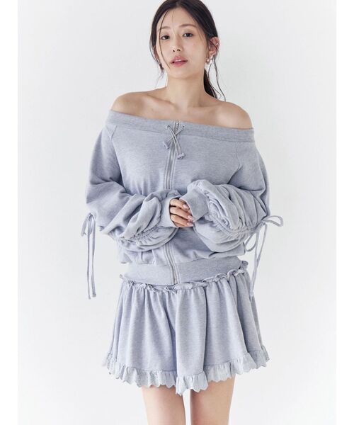 CALNAMUR（カルナムール）の「フロントジップオフショルスウェット（スウェット・レディース・グレー/ネイビー/ホワイト・FREE）」の15枚目の写真