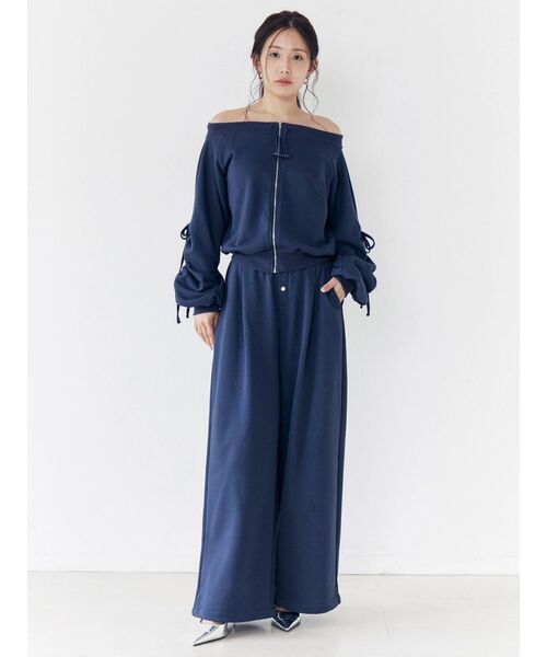 CALNAMUR（カルナムール）の「フロントジップオフショルスウェット（スウェット・レディース・グレー/ネイビー/ホワイト・FREE）」の11枚目の写真