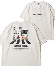 【YOIDORE】ビールすきTシャツ / 刺繍MIX グラフィックプリント クルーネックTシャツ