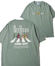 【YOIDORE】ビールすきTシャツ / 刺繍MIX グラフィックプリント クルーネックTシャツ