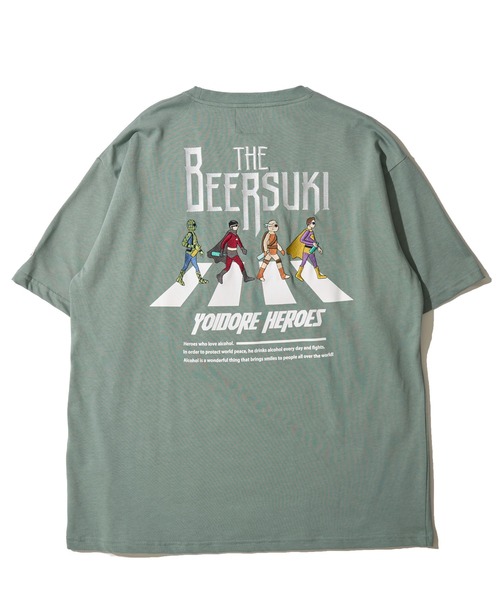 ADPOSION(アドポーション)の「【YOIDORE】ビールすきTシャツ / 刺繍MIX グラフィックプリント クルーネックTシャツ(Tシャツ/カットソー・メンズ・ブラック/ライトグリーン/ホワイト・X-LARGE/LARGE/MEDIUM)」の10枚目の写真