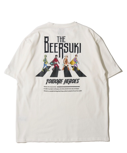 ADPOSION(アドポーション)の「【YOIDORE】ビールすきTシャツ / 刺繍MIX グラフィックプリント クルーネックTシャツ(Tシャツ/カットソー・メンズ・ブラック/ライトグリーン/ホワイト・X-LARGE/LARGE/MEDIUM)」の6枚目の写真