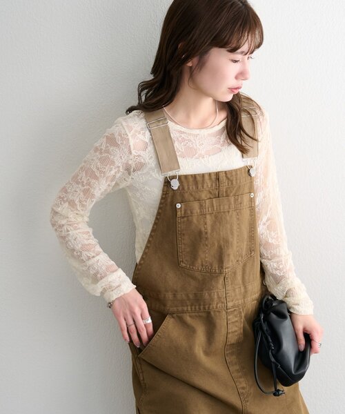 ユニセックス】製品染ダックオーバーオール（サロペット