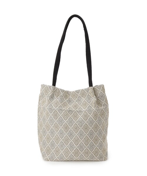 SHOO・LA・RUE（シューラルー）の「【インド製/選べる4柄】ジャカードトートバッグ（トートバッグ・レディース・ピンク系8/ベージュ系3/イエロー系3/ブラック系3・00）」の14枚目の写真