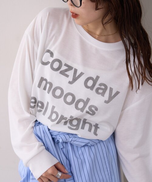 WILLOW（ウィロー）の「【willow】かすれロゴオーバーロンTEE（Tシャツ/カットソー・レディース・グレー/ホワイト・ONE SIZE）」の6枚目の写真