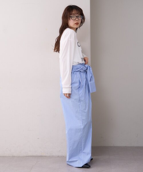 WILLOW（ウィロー）の「【willow】かすれロゴオーバーロンTEE（Tシャツ/カットソー・レディース・グレー/ホワイト・ONE SIZE）」の11枚目の写真