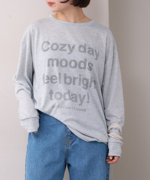 WILLOW（ウィロー）の「【willow】かすれロゴオーバーロンTEE（Tシャツ/カットソー・レディース・グレー/ホワイト・ONE SIZE）」の13枚目の写真