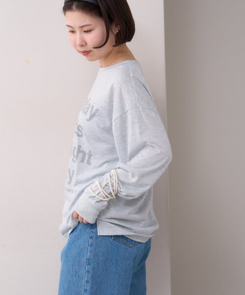 WILLOW（ウィロー）の「【willow】かすれロゴオーバーロンTEE（Tシャツ/カットソー・レディース・グレー/ホワイト・ONE SIZE）」の14枚目の写真