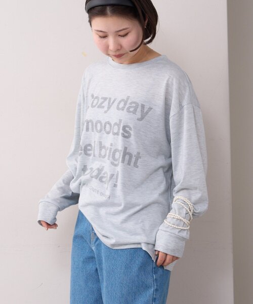 WILLOW（ウィロー）の「【willow】かすれロゴオーバーロンTEE（Tシャツ/カットソー・レディース・グレー/ホワイト・ONE SIZE）」の15枚目の写真