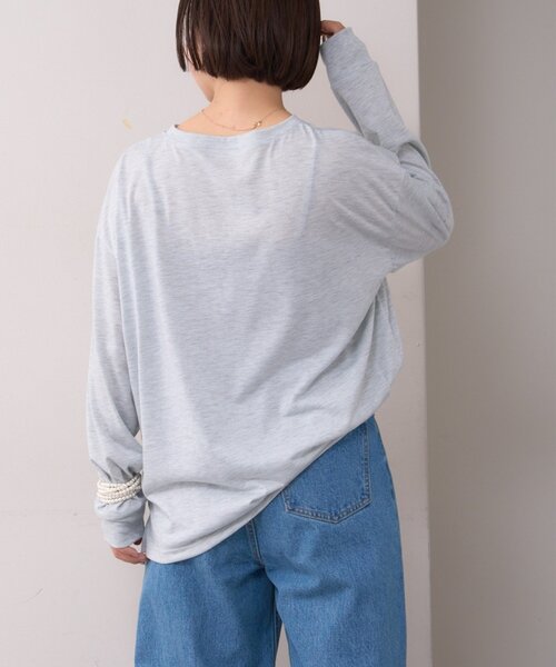 WILLOW（ウィロー）の「【willow】かすれロゴオーバーロンTEE（Tシャツ/カットソー・レディース・グレー/ホワイト・ONE SIZE）」の16枚目の写真