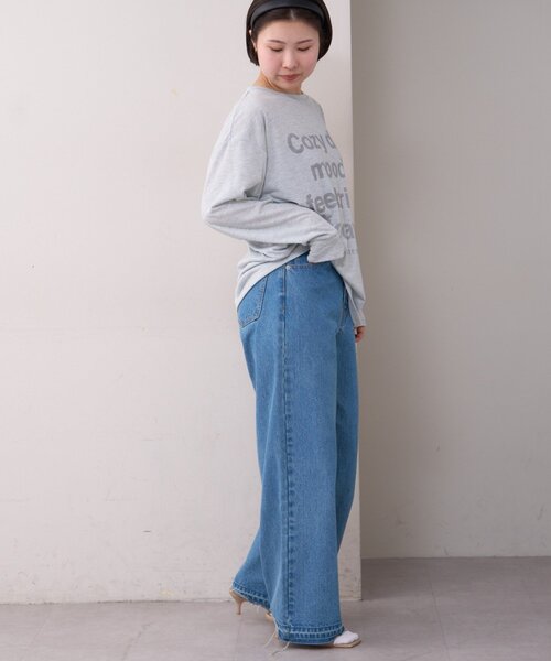 WILLOW（ウィロー）の「【willow】かすれロゴオーバーロンTEE（Tシャツ/カットソー・レディース・グレー/ホワイト・ONE SIZE）」の19枚目の写真