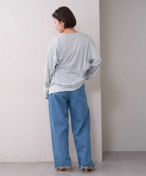 WILLOW（ウィロー）の「【willow】かすれロゴオーバーロンTEE（Tシャツ/カットソー・レディース・グレー/ホワイト・ONE SIZE）」の20枚目の写真