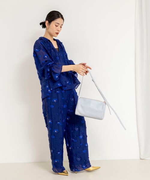 NOLLEY’S（ノーリーズ）の「《セットアップ対応》【KIRYU】 MIXウォッシャブルフラワー柄ジャガードパンツ（その他パンツ・レディース・ロイヤルブルー・38）」の16枚目の写真